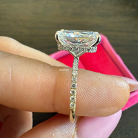 Elegante Diamante Radiante de 4 Quilates Cultivado en Laboratorio, Color F, Oro Sólido de 18K, Claridad VVS, Certificado IGI, Anillo de Compromiso Moderno para Mujer