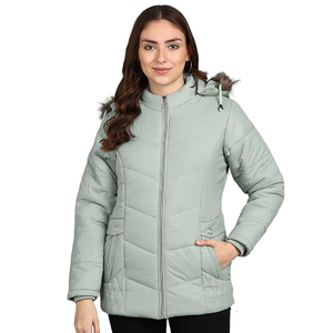 Wholesalers Top Quality Custom Logo Nylon <b>Winter</b> <b>Quilted</b> Jackets Women's Polyester Standard Length Customized Printing - Product Image 1