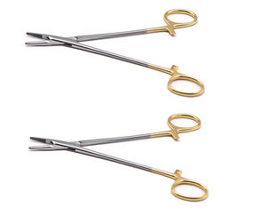 Pinzas Quirúrgicas de Ortodoncia Profesionales, Portaagujas Chapado en Oro, Punta TC, Acero Inoxidable Alemán, Manual, Reutilizable - Product Image 1
