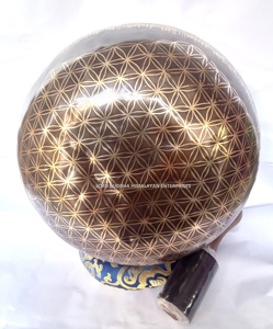 Cuencos de Canto de latón de arte especial tibetano de alta calidad Material de Metal de estilo Feng Shui tallado con láser - Product Image 3
