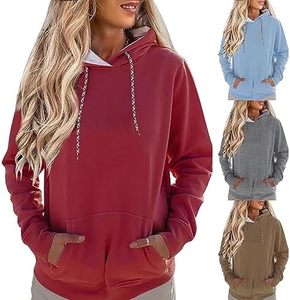 Sudadera con capucha para mujer, suéter, camisa, ropa de algodón 100%, manga Regular Lisa teñida, buena calidad y precio bajo, Invierno - Product Image 5