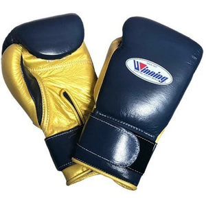 Gants de boxe professionnels en cuir doré marine avec fermeture velcro au poignet, pour l'entraînement et le sparring, pour hommes et femmes - Product Image 1