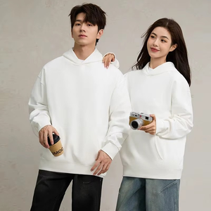 750g Terry sweat à capuche automne hiver Style goutte épaule lâche à la mode pull à capuche décontracté couleur unie veste unisexe - Product Image 6