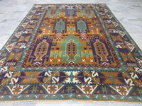 High Quality Wool Moroccan Abstract Hand Knotted Rugs 8x14 9x12 Multi Color Handmade Eco-Friendly Anti-Slip Low Pile Thin Living