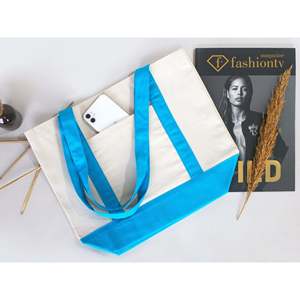 Large Trend Canvas Shopping Tote <b>Bag</b> Turquoise Handle 16W X 14H X 5L 12 Oz Personalized Leopard Pattern <b>Medium</b> Size PU for Foods - Product Image 5