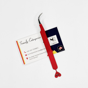 Pinzas de pestañas en forma de corazón de Color personalizado Aislamiento sostenible Grado curvo personalizado Herramienta de extensión de pestañas Nueva belleza - Product Image 1