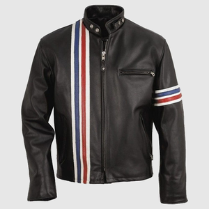 Chaqueta de lona de cuero para motocicleta personalizable de alta calidad nueva moda al por mayor hombres cuello redondo motorista a prueba de viento transpirable - Product Image 1