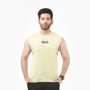 Camiseta sin mangas de algodón 100% para todas las estaciones con estampado de logotipo personalizado OEM para hombre, ropa de gimnasio de talla grande para Fitness - Product Image 1