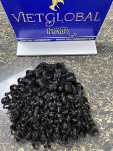 Cheveux humains bruts de fille vietnamienne vente en gros Extensions de cheveux birmans bouclés à double trame de couleur noire Kinmade pour femme - Product Image 2