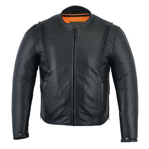 Veste en cuir véritable de haute qualité pour hommes -- Veste à glissière Veste en cuir en ligne - Product Image 5