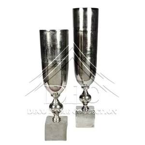 High-Quality Solid Aluminium <b>Gold</b>-Finished <b>Large</b> Flower <b>Vase</b> With Round Base for Wedding Floor Decoration - Product Image 3