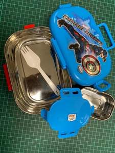 Boîtes à lunch pour enfants en acier inoxydable Elite, couleur bleue, durables, étanches, différentes formes, pour l'école, les étudiants, le bureau - Product Image 2