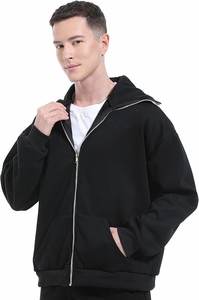 Sweat à capuche homme cagoule hiver sweat à capuche double couche avec fermeture éclair, sweat à capuche hip-hop doublé polaire - Product Image 5