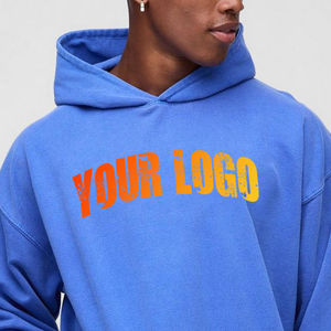 Sudaderas con capucha de gran tamaño personalizadas de alta calidad OEM, ropa de entrenamiento, Sudadera con capucha azul personalizada, Jersey de algodón, sudadera en blanco para hombre, tela de lana - Product Image 5