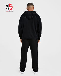 ชุดฮู้ดดี้และกางเกงวอร์มผู้ชายคุณภาพสูงขายส่ง ออกแบบเองได้ ชุดฮู้ดดี้และกางเกงจ็อกเกอร์แบบยูนิเซ็กซ์ มีสินค้าในสต็อก จัดส่งรวดเร็ว - Product Image 2