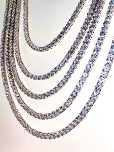 Cadena de tenis de lujo con diamantes de moissanita VVS, cadena de plata de ley 925, cadena estilo rapero con incrustaciones, collar de tenis con diamantes agrupados - Product Image 4
