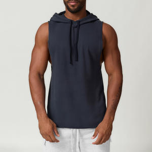 Top Trending Sleeveless <b>Hoodie</b> <b>Bodybuilding</b> Workout Gym <b>Hoodie</b> High Quality Breathable Lightweight Unisex Men's Fitness Wear - Product Image 2