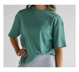 T-shirts lourds pour femmes t-shirt décontracté pour femmes t-shirt surdimensionné femmes respirant 100% coton tissu - Product Image 5