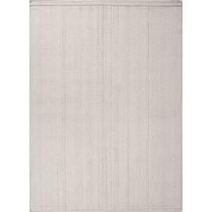 Tapis en laine rayée ivoire fait main Contour HWP-03 pour salon et chambre à coucher, tapis rectangulaire tissé à la main - Product Image 1