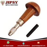 Étau de goupille de mandrin de graveur enduit noir réglable de 0-2.5mm avec manche en bois pour outils de fabrication de montre de bijoux de fichier de graver