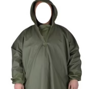 Combinaison imperméable légère en PVC coupe-vent bleu marine avec capuche, taille élastique et poignets durables, résistante au froid pour activités de plein air - Product Image 1