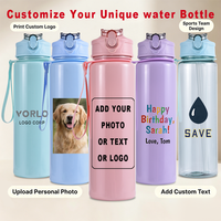 Bouteille d'eau en plastique en gros avec couvercle rabattable, bouteille de sport réutilisable de 26 oz avec logo personnalisé pour la salle de sport, les voyages, l'hydratation quotidienne