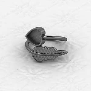 Argent véritable 925 8mm Lunette vierge Bague Coupe Setting Heart Leaf Design Breastmilk DIY Ashes Resin Keepsake Jewelry Finding Bag - Product Image 3