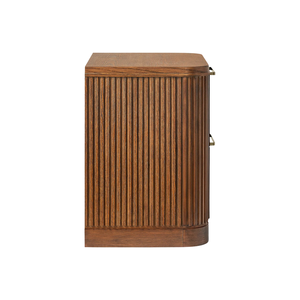 Mesita de Noche Moderna de Madera Maciza con Cajón, Panel Acanalado, para Hotel, Apartamento, Dormitorio - Product Image 3
