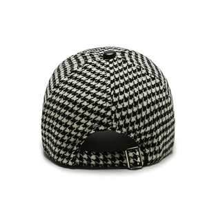 Checked <b>Baseball</b> <b>Cap</b> Wool Polyester Twill 6-Panel Adjustable Unisex Casual Spring Autumn Adult Hat - Product Image 2