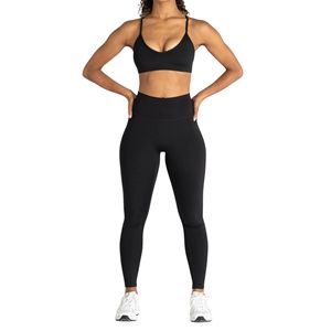 Soutien-gorge de sport grande taille pour femme, col en V profond, dos croisé, bretelles à anneaux, haut de yoga et de gym très extensible, personnalisable sur le devant - Product Image 2