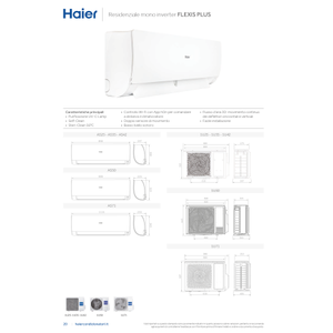 Condizionatore d'Aria Inverter Split Haier Flexis Plus 9000+9000 Btu (R32 2U40S2SM1FA A++ Bianco) - Product Image 3