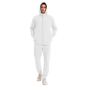 2025 nuevo diseño bordado Unisex 100% algodón sudaderas con capucha pantalones acampanados apilados Joggers personalizado sólido con capucha chándal peso pesado - Product Image 5