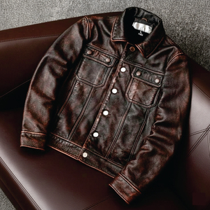 Wholesale High Quality 100% <b>Genuine</b> Leather Winter Stand Collar Waterproof Eco-Friendly Windproof Jacket Men Customizable Sizes - Product Image 4