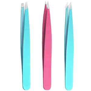 Juego de pinzas para cejas doradas, las mejores pinzas para cejas inclinadas de oro rosa, pinzas para cejas para depilación de acero inoxidable, Etiqueta Privada - Product Image 2