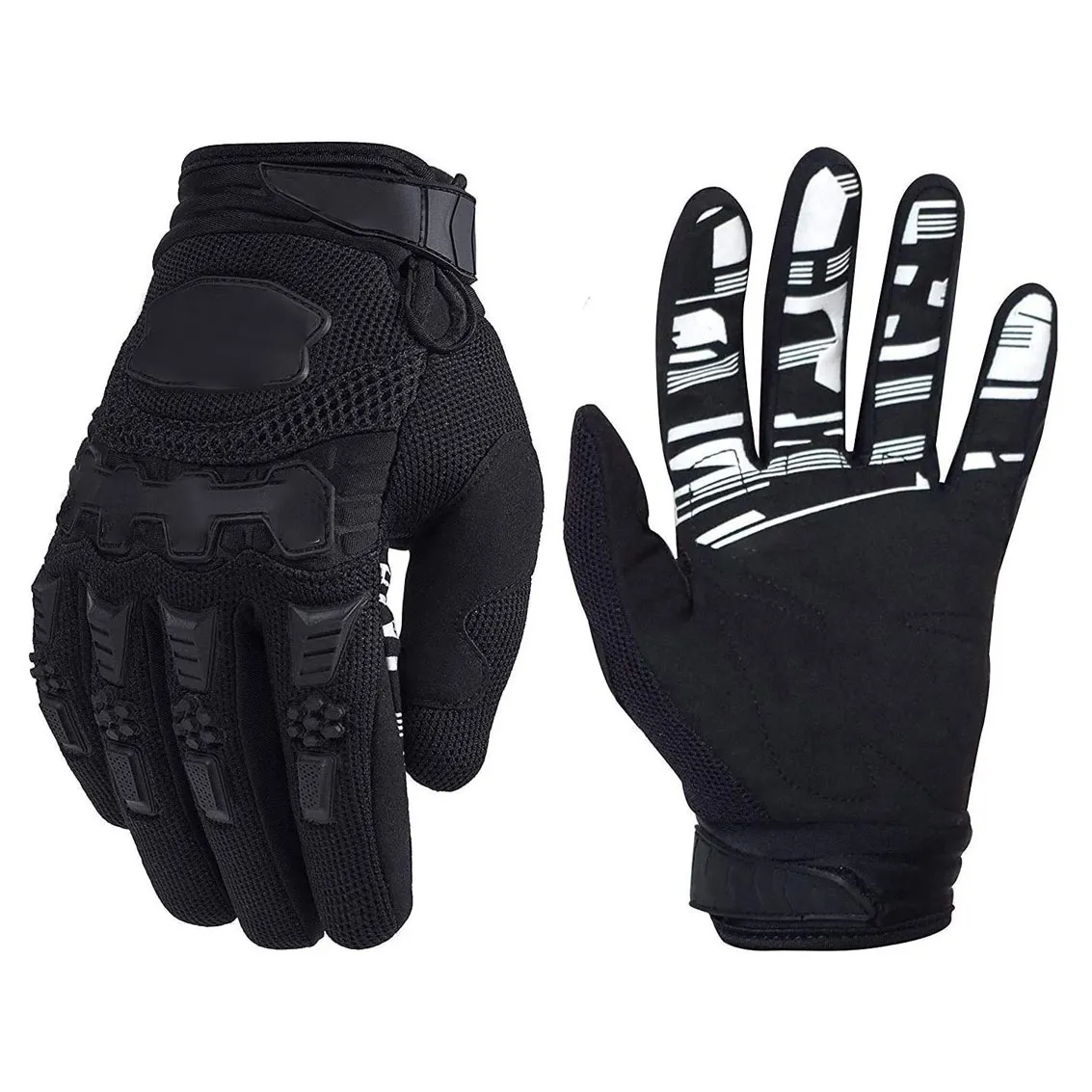 Gants de moto légèrement rembourrés en silicone avec pince sur tous les doigts Tpr Fermeture crochet et boucle au poignet Gants d'équitation Reconnaissance tactile