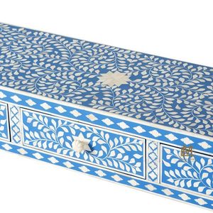 โต๊ะคอนโซลฝังมุกอย่างดี สีฟ้า สำหรับห้องนั่งเล่นและห้องโถง มีจำหน่ายในราคาโรงงานขายส่ง - Product Image 6