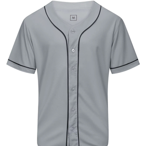 Fournisseur et exportateur de maillots de baseball haut de gamme, impression par transfert thermique, uniforme respirant, tissu durable, design à boutons, personnalisable - Product Image 1