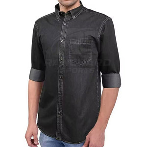 เสื้อเชิ้ตยีนส์ผู้ชายทรงสลิมฟิต ทันสมัย สไตล์สตรีท ลำลอง เสื้อเชิ้ตยีนส์ผู้ชายสไตล์โมเดิร์น เสื้อเชิ้ตน้ำหนักเบาสำหรับใส่ทุกวัน - Product Image 3