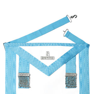 Tablier brodé d'insignes maçonniques fabriqué en usine avec décoration à paillettes et insigne à coudre Design personnalisé pour un maître adorable - Product Image 5