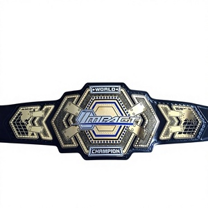 Ceinture de championnat Impact, ceinture de lutte poids lourd, ceinture de combat en cuir épais de 2 mm avec laiton - Product Image 1