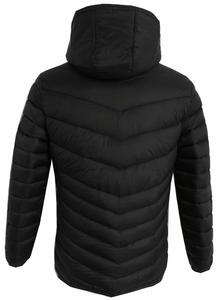 Veste matelassée légère en laine pour homme, à capuche, isolée, pour l'hiver, avec fermeture éclair coupe-vent, veste gonflable compressible en noir - Product Image 5