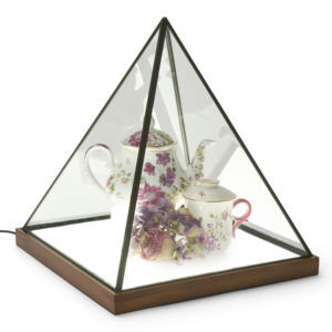 Wholesale New <b>Geometric</b> Glass <b>Terrarium</b> With Wooden Base for Indoor & Outdoor Balcony Plant Decoration Antique Finished - Product Image 5