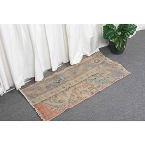 Alfombra Vintage de Lana Turca de 1,5 Pies X 2,8 Pies, Alfombra Clásica de Retazos, Color Beige y Naranja, Diseño de Pasillo Rectangular Grande de Látex para Adolescentes - Product Image 3