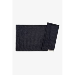 Écharpe rectangulaire vintage 100% soie avec des rayures noires scintillantes - Product Image 1