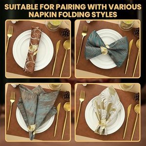 Ensemble de ronds de serviette en résine et métal de forme ronde en forme d'anneaux de tissu pour une utilisation de fête de mariage - Product Image 3