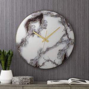 Reloj de pared AK Brass Nordic Fashion de mármol, grande, de lujo, silencioso, de forma redonda, personalizado, para sala de estar - Product Image 1