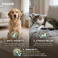 Poudre Calmante L-Tryptophane pour Chiens et Chats – Complément Anti-Stress avec Lactoferrine pour Voyages et Feux d'Artifice – 2g*7 Sachets/Boîte
