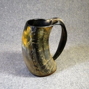 Tasse à corne de style viking pour bière et bière avec design en agate - Product Image 5