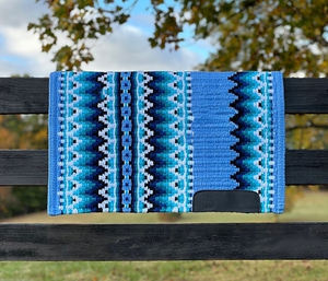 Western Show Horse Saddle Blanket Diseño de Nueva Zelanda Manta de sillín de lana hecha a mano Top Wool Saddle Pad Size - Product Image 1