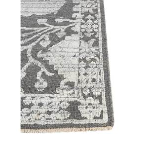 Tapis en viscose floral classique Erbe gris et noir, tapis en jute noué à la main, tissage plat, rectangulaire, pour couloir, usage domestique - Modèle Skpv-20 - Product Image 4